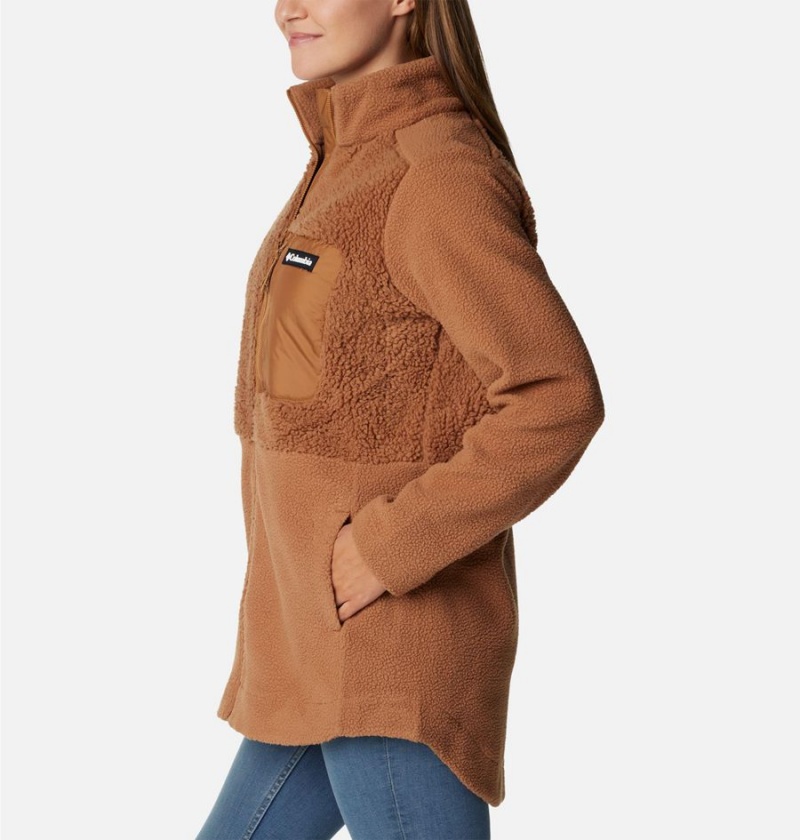 Brown Women's Columbia Lodge Sherpa Full Zip Fleece Jacket | BWQMC-3721