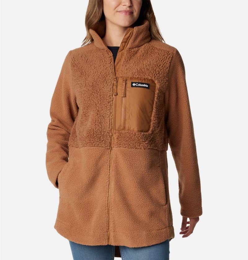 Brown Women\'s Columbia Lodge Sherpa Full Zip Fleece Jacket | BWQMC-3721