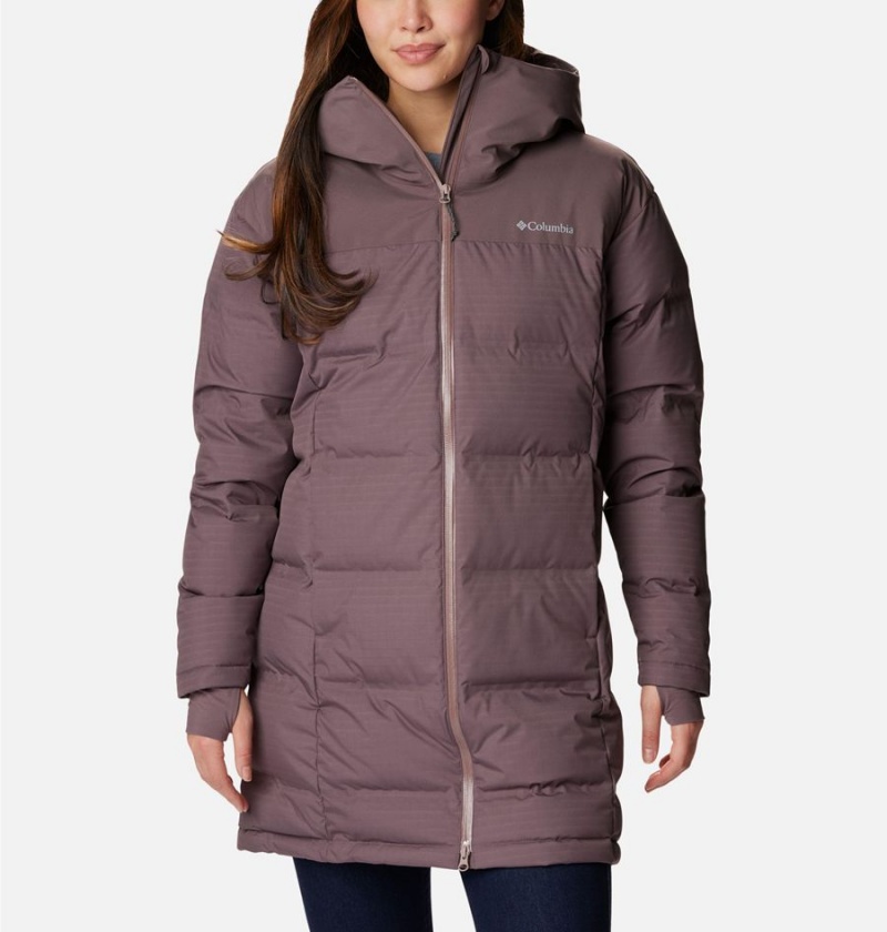 Brown Women\'s Columbia Opal Hill Mid Puffer Jacket | OUVGP-3854