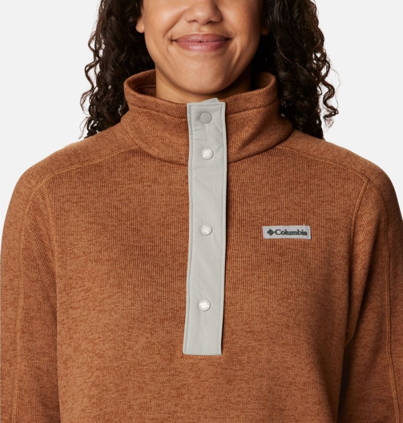 Brown Women's Columbia Sweater Weather Fleece Tunic Pullover | YMEBG-1384