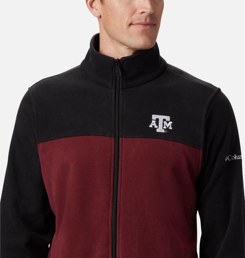 Burgundy Men's Columbia Collegiate Flanker III - Texas A&M Fleece Jacket | TABQJ-4062