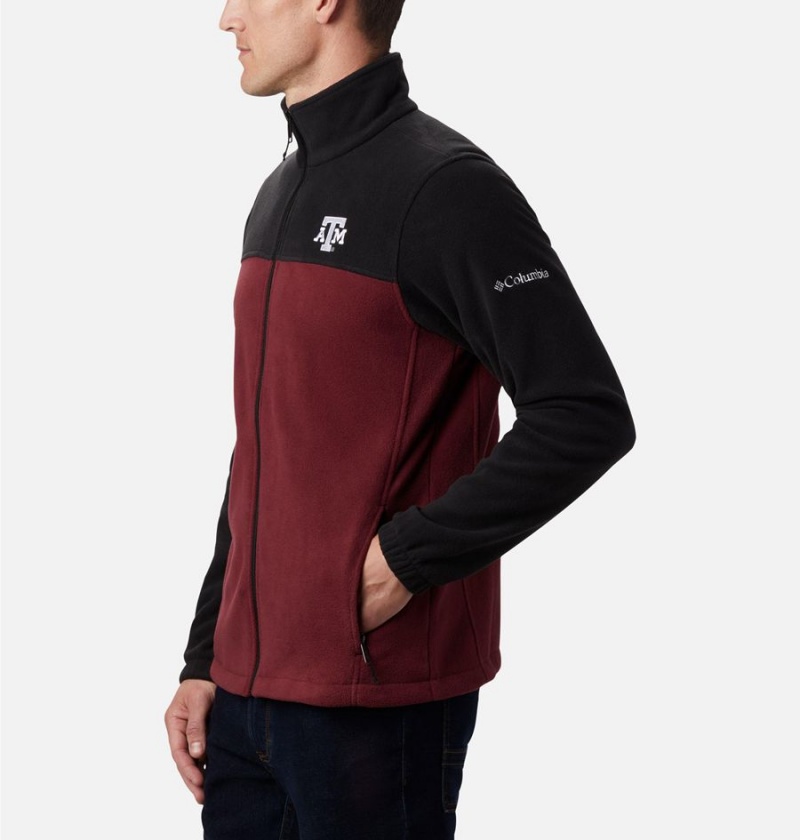 Burgundy Men's Columbia Collegiate Flanker III - Texas A&M Fleece Jacket | TABQJ-4062