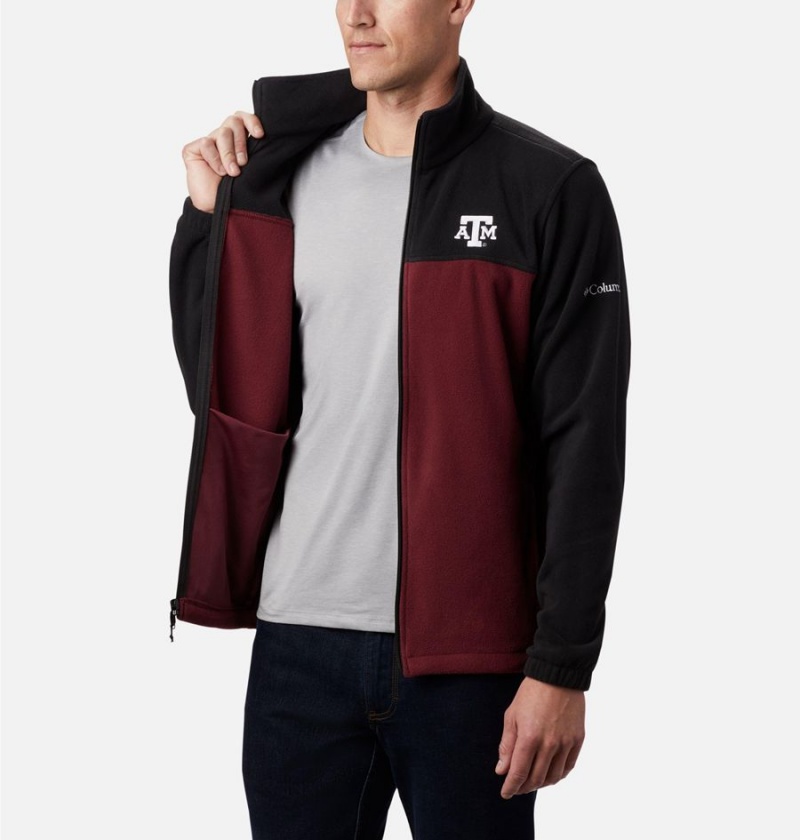 Burgundy Men's Columbia Collegiate Flanker III - Texas A&M Fleece Jacket | TABQJ-4062