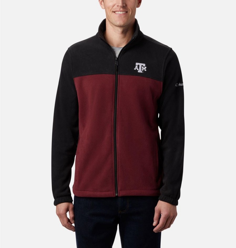 Burgundy Men\'s Columbia Collegiate Flanker III - Texas A&M Fleece Jacket | TABQJ-4062