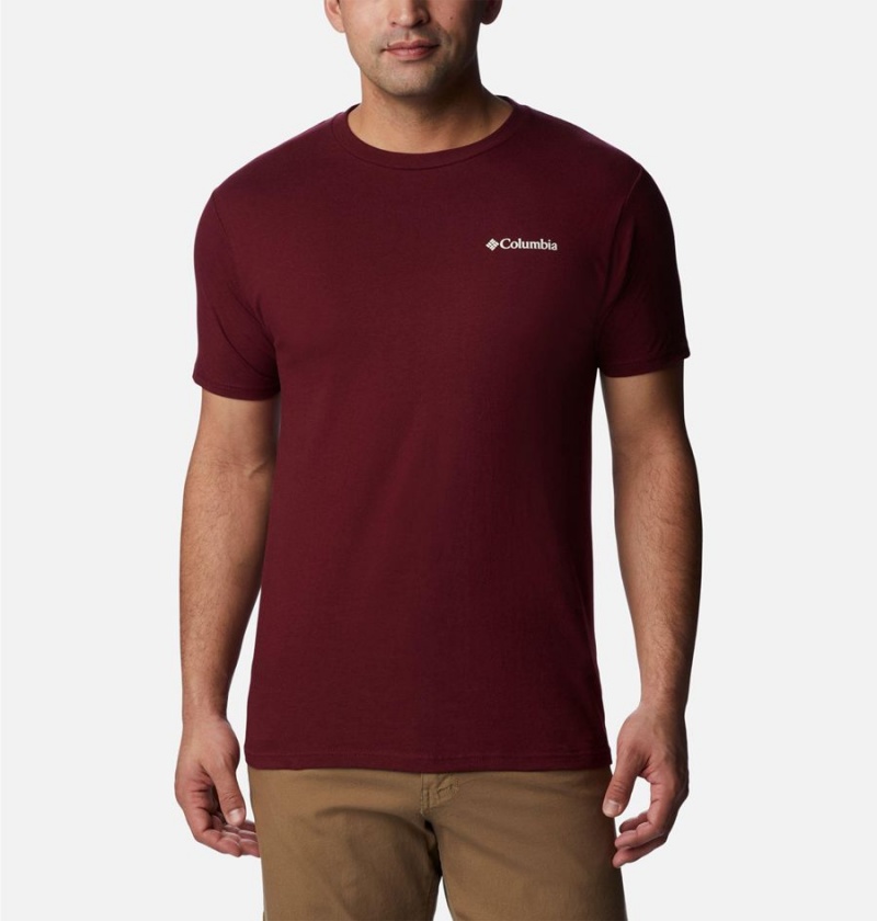 Burgundy Men's Columbia Rusher Graphic T-Shirt | XFIJU-3680