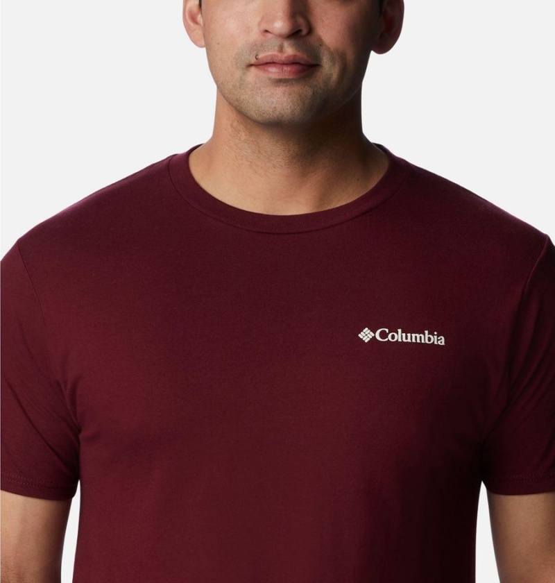 Burgundy Men's Columbia Rusher Graphic T-Shirt | XFIJU-3680