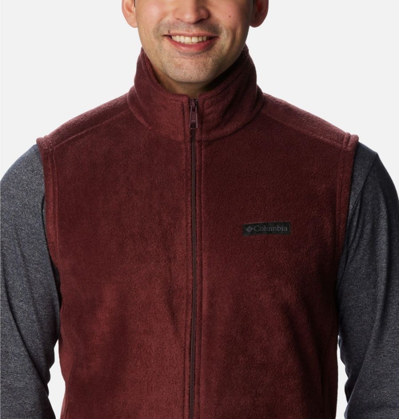 Burgundy Men's Columbia Steens Mountain Fleece Vest | QAMDN-0538