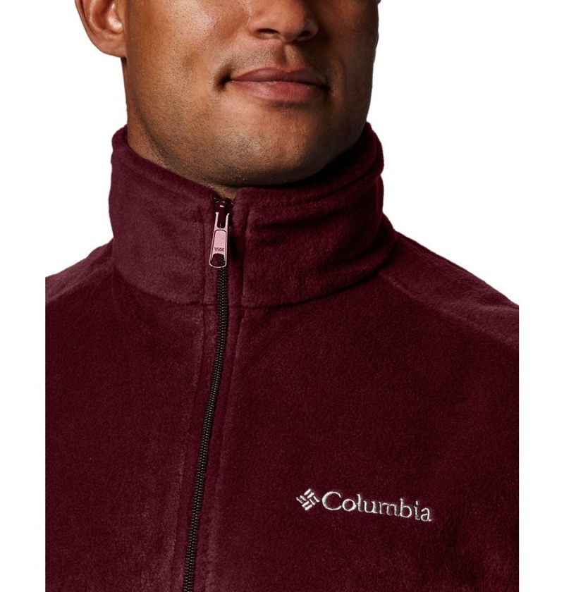 Burgundy Men's Columbia Steens Mountain Fleece Vest | QAMDN-0538