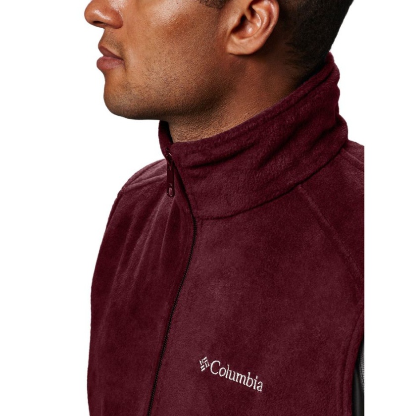 Burgundy Men's Columbia Steens Mountain Fleece Vest | QAMDN-0538