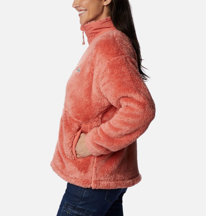 Coral Women's Columbia Boundless Discovery Full Zip Sherpa Fleece Jacket | MDOSP-7641