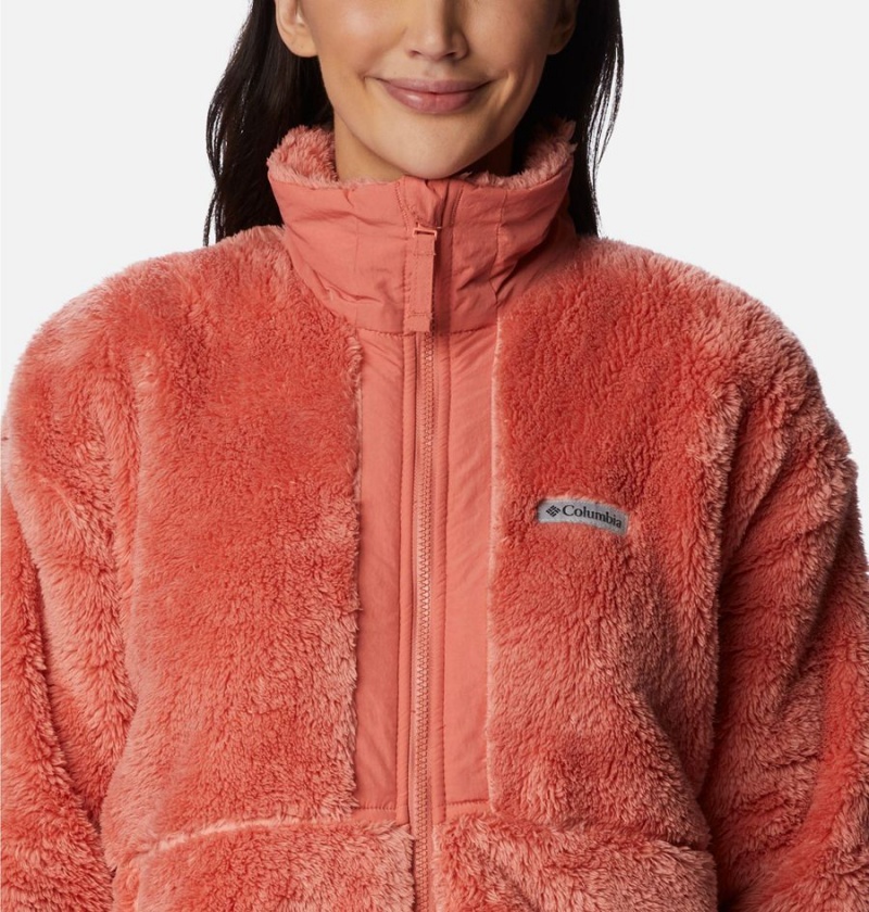 Coral Women's Columbia Boundless Discovery Full Zip Sherpa Fleece Jacket | MDOSP-7641