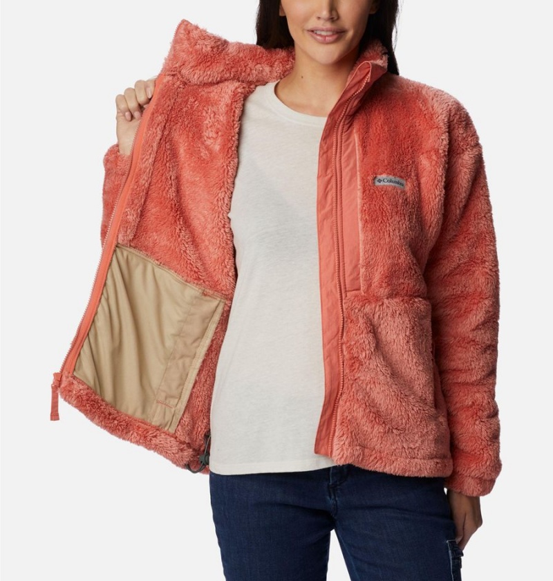 Coral Women's Columbia Boundless Discovery Full Zip Sherpa Fleece Jacket | MDOSP-7641