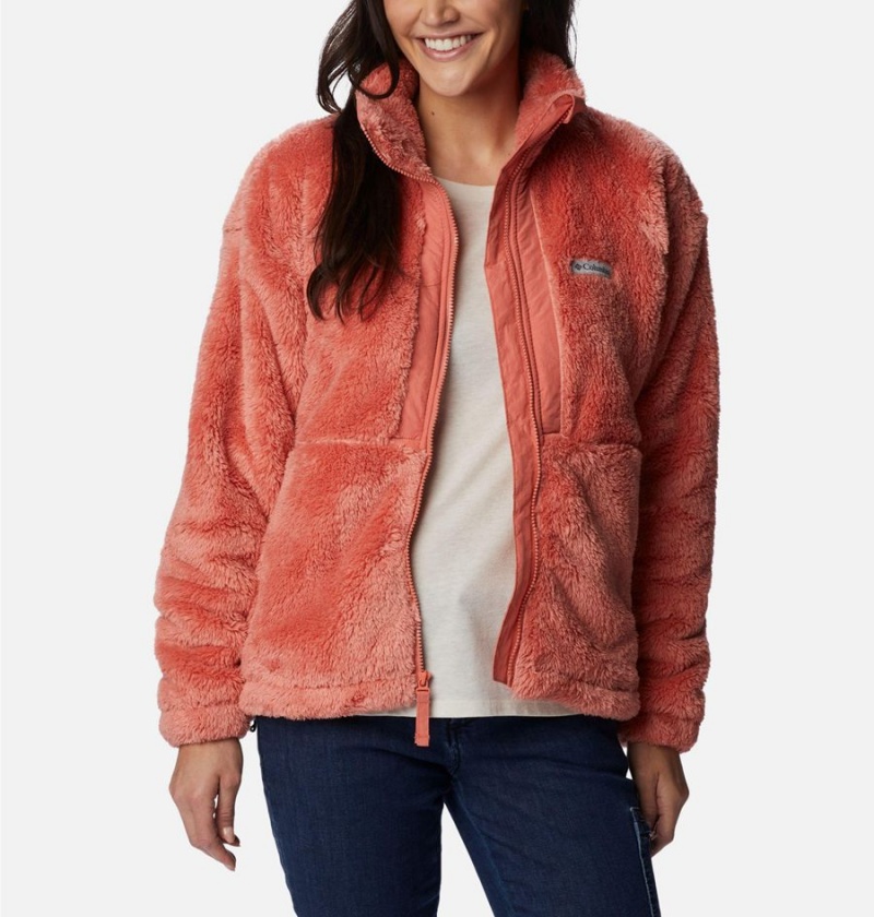 Coral Women's Columbia Boundless Discovery Full Zip Sherpa Fleece Jacket | MDOSP-7641