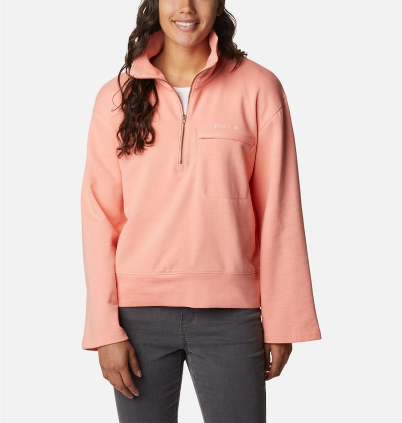 Coral Women\'s Columbia Lodge French Terry Pullover | IQZHA-7185