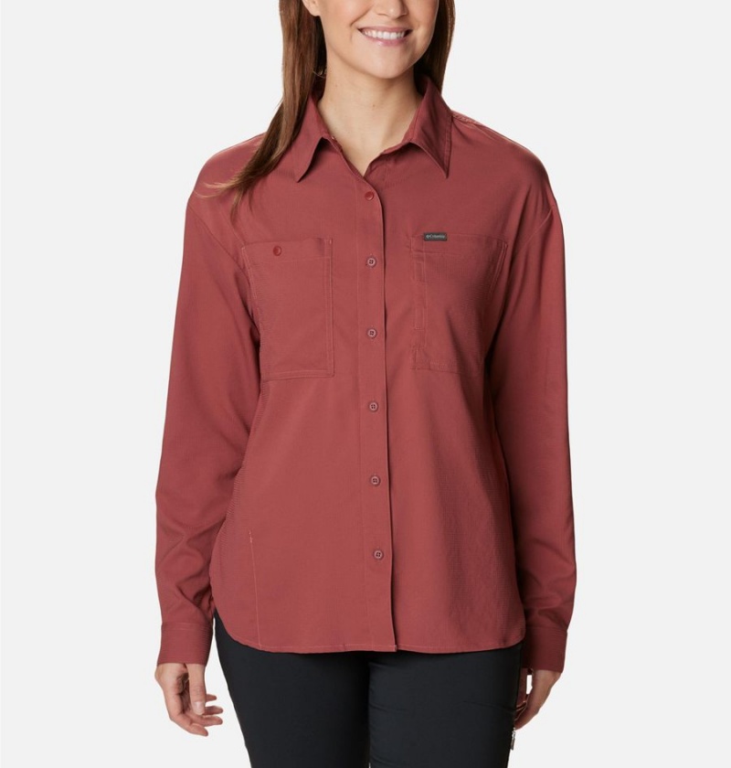 Coral Women\'s Columbia Silver Ridge Utility Long Sleeve Shirt | UJIMW-5089