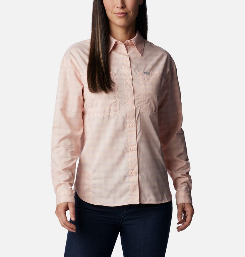 Coral Women\'s Columbia Silver Ridge Utility Patterned Long Sleeve Shirt | BAZJM-3572