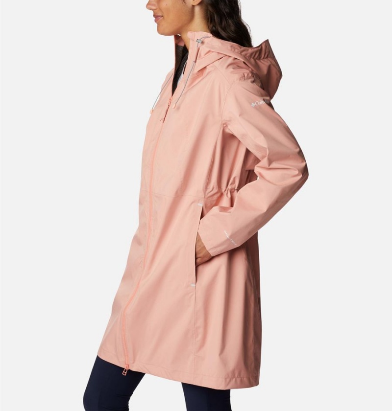 Coral Women's Columbia Weekend Adventure Long Shell Rain Jacket | SKAEG-4031