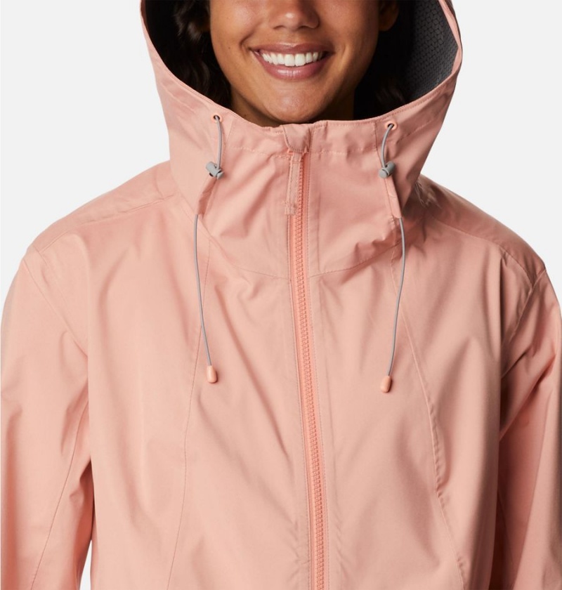 Coral Women's Columbia Weekend Adventure Long Shell Rain Jacket | SKAEG-4031