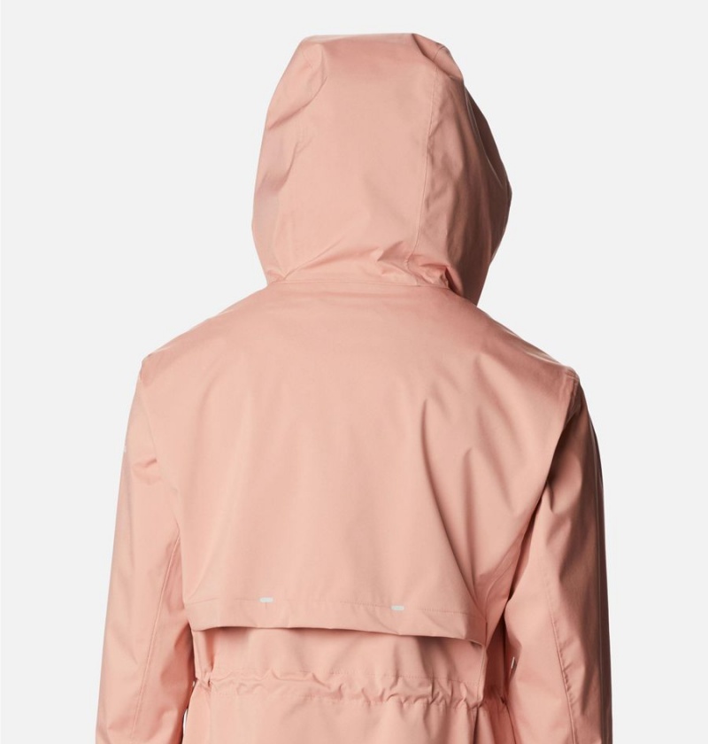 Coral Women's Columbia Weekend Adventure Long Shell Rain Jacket | SKAEG-4031