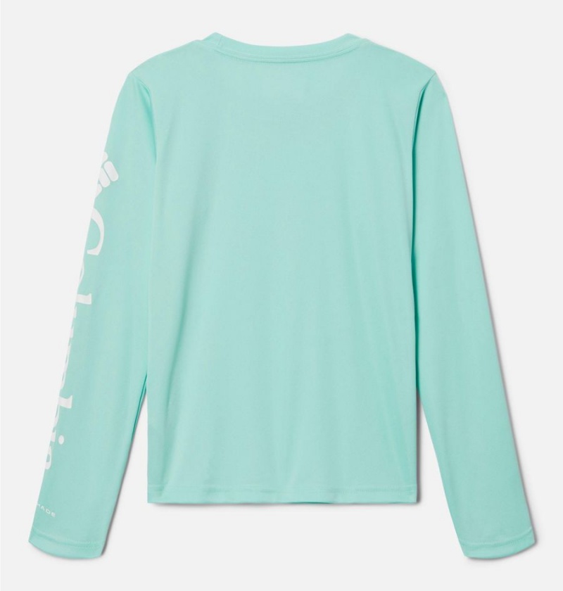 Green Kids' Columbia PFG Tidal Long Sleeve T-Shirt | HVFLN-4718