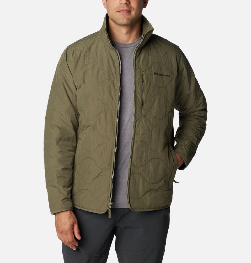 Green Men's Columbia Birchwood Insulated Puffer Jacket | WYVZN-5428