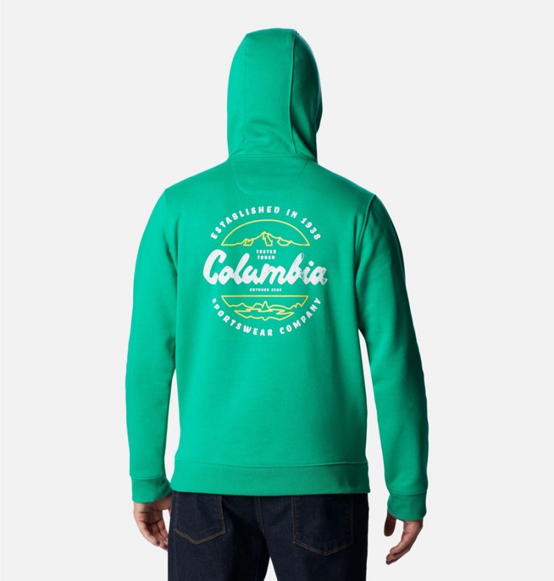 Green Men's Columbia CSC Basic Logo II Hoodie | NDKSO-5639