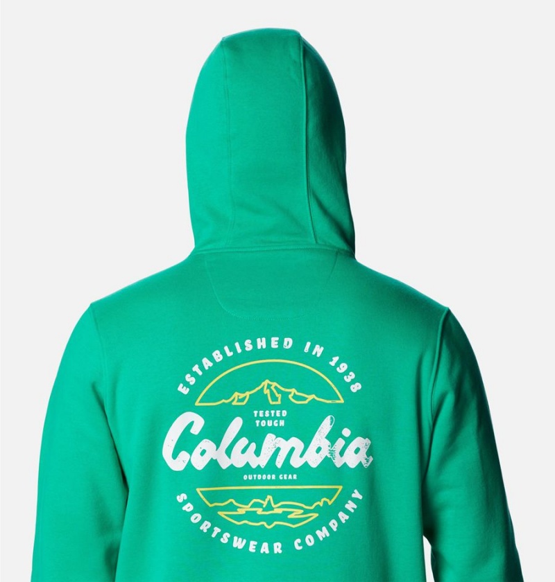 Green Men's Columbia CSC Basic Logo II Hoodie | NDKSO-5639