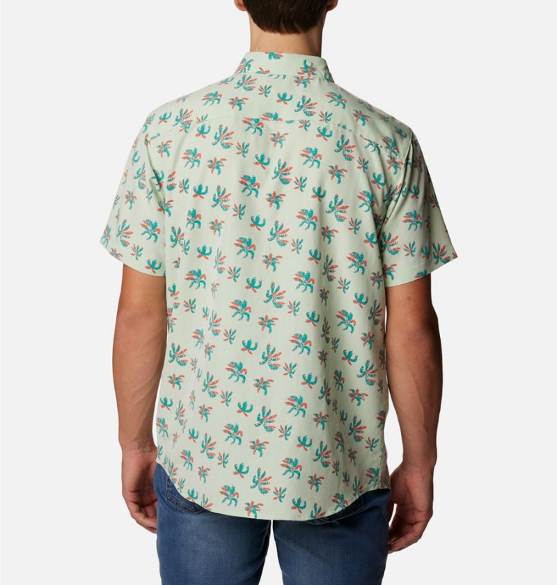 Green Men's Columbia Captree Island Short Sleeve Shirt | KRSFV-0927