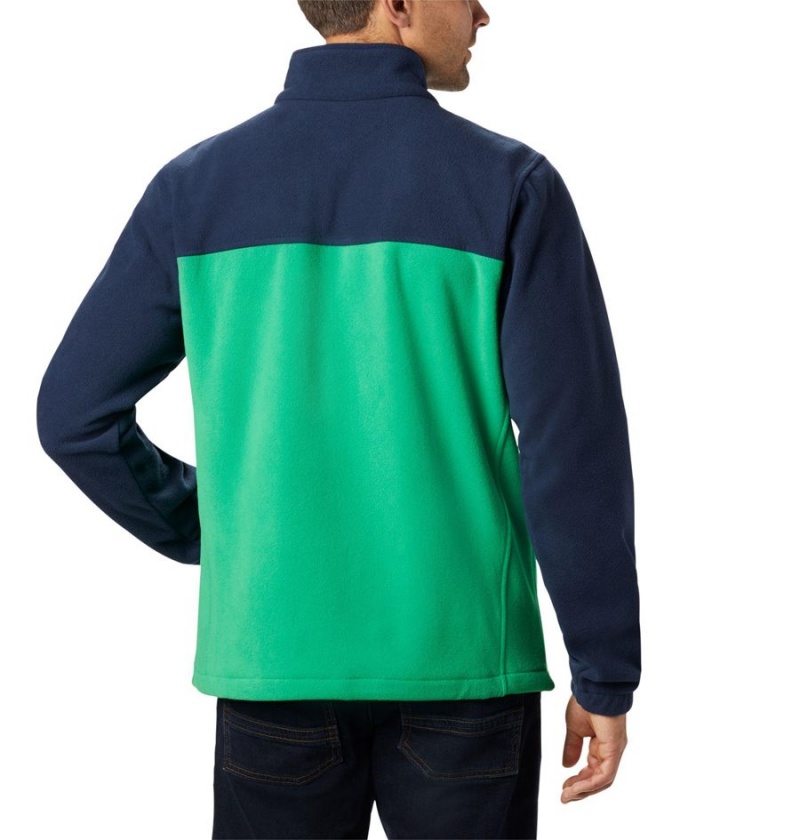 Green Men's Columbia Collegiate Flanker III - Notre Dame Fleece Jacket | UPOCW-7612