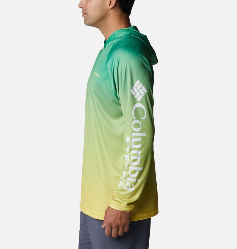 Green Men's Columbia Collegiate PFG Super Terminal Tackle - Oregon Hoodie | XTDAL-9157