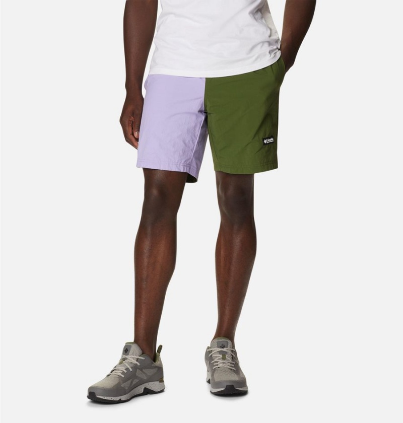 Green Men's Columbia Deschutes Valley Reversible Shorts | BKTVX-5384