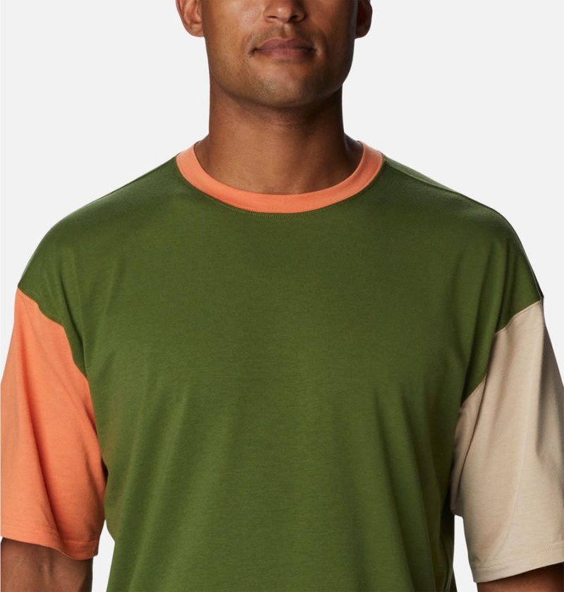 Green Men's Columbia Deschutes Valley T-Shirt | VUHJF-8126