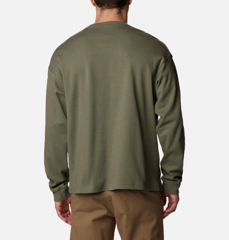 Green Men's Columbia Duxbery Relaxed Long Sleeve T-Shirt | UVTOE-9836