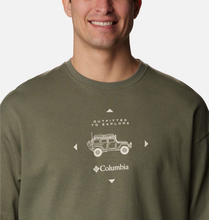 Green Men's Columbia Duxbery Relaxed Long Sleeve T-Shirt | UVTOE-9836