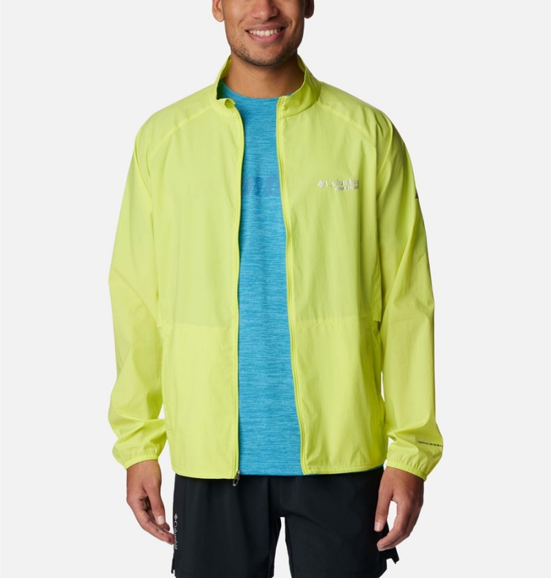 Green Men's Columbia Endless Trail Wind Shell Jacket Windbreaker | DKINH-3486