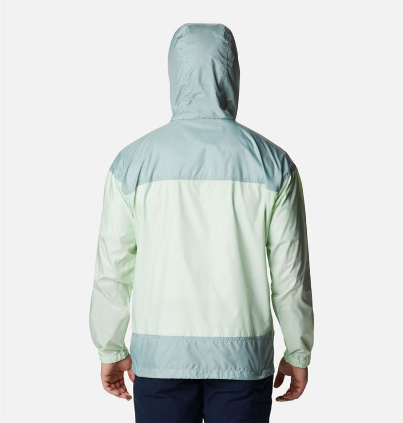 Green Men's Columbia Flash Challenger Jacket Windbreaker | CHOBN-0142