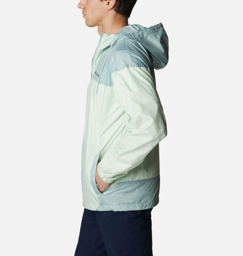 Green Men's Columbia Flash Challenger Jacket Windbreaker | CHOBN-0142