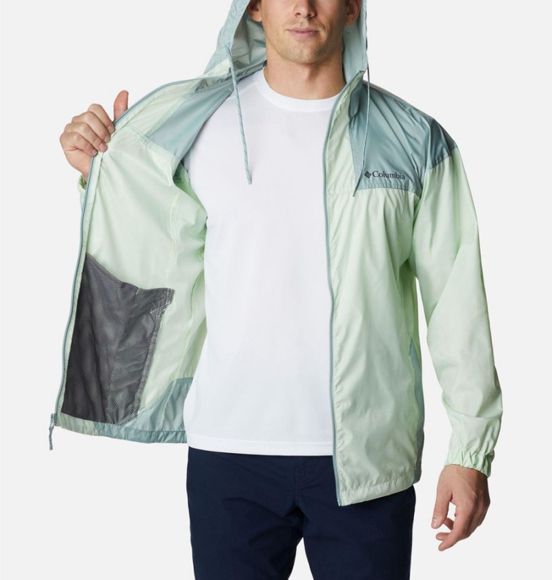 Green Men's Columbia Flash Challenger Jacket Windbreaker | CHOBN-0142