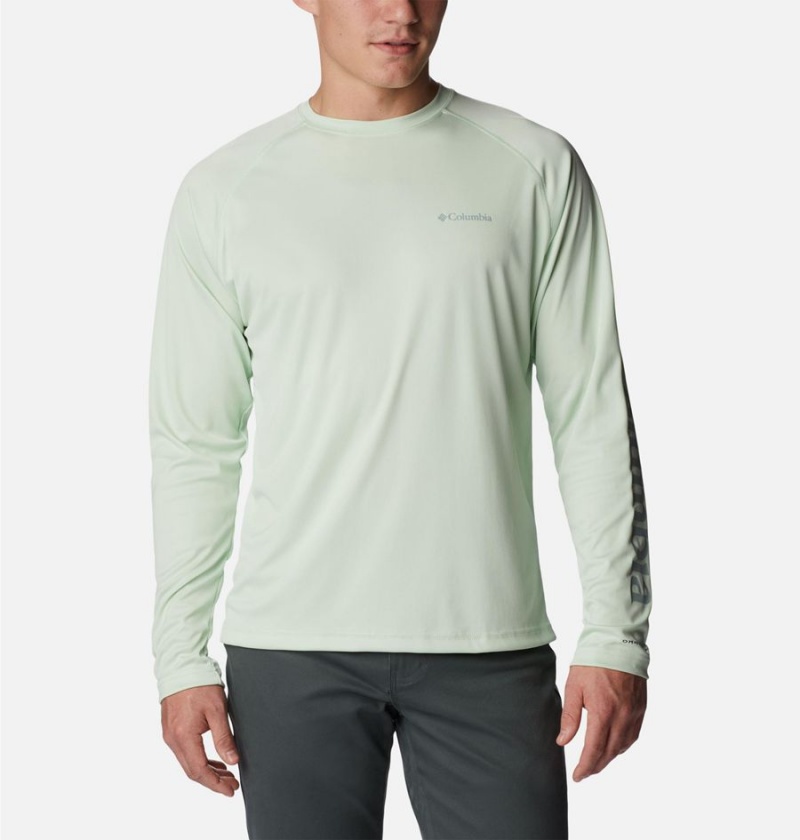 Green Men\'s Columbia Fork Stream Long Sleeve T-Shirt | FVRIM-5804