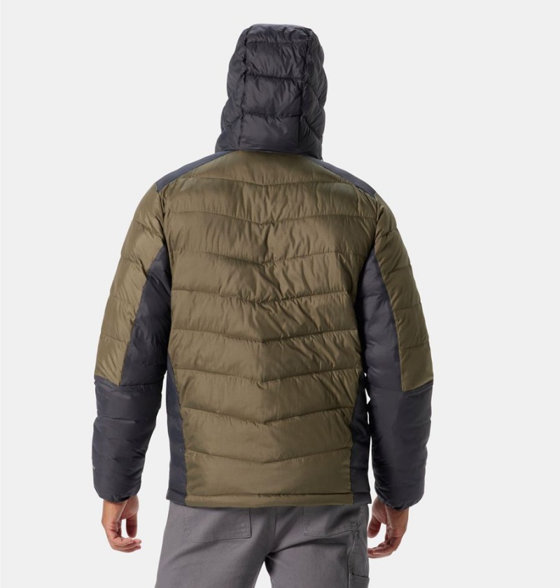 Green Men's Columbia Labyrinth Loop Omni Heat Infinity Hooded Insulated Puffer Jacket | KOITU-7963