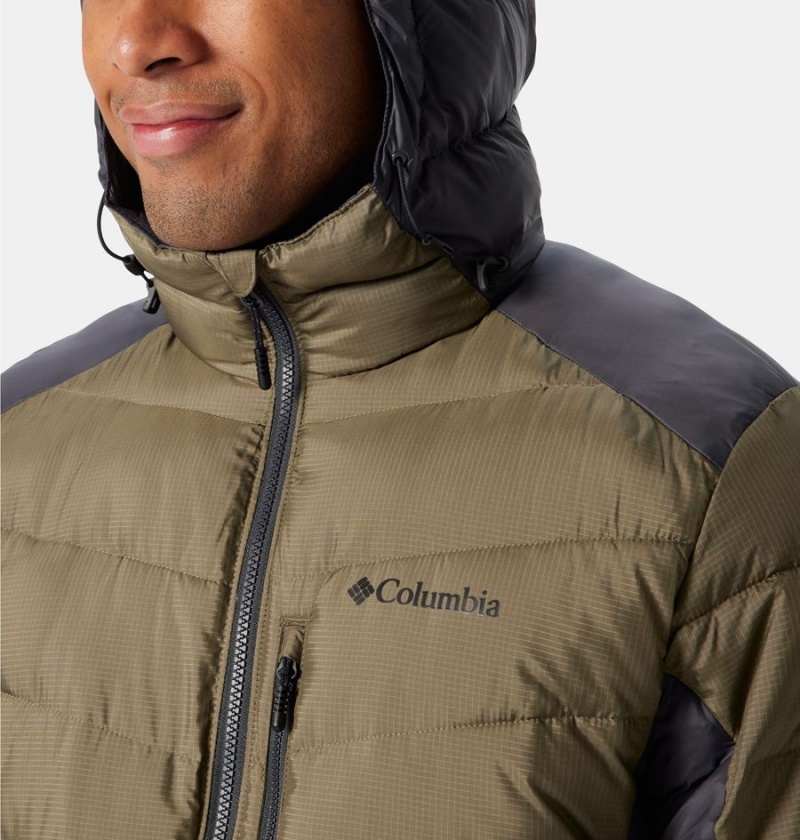 Green Men's Columbia Labyrinth Loop Omni Heat Infinity Hooded Insulated Puffer Jacket | KOITU-7963