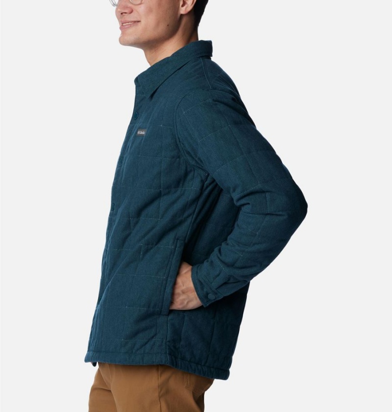 Green Men's Columbia Landroamer Quilted Jacket Shirt | JWOMX-0763