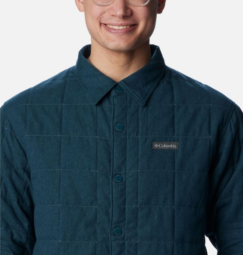 Green Men's Columbia Landroamer Quilted Jacket Shirt | JWOMX-0763