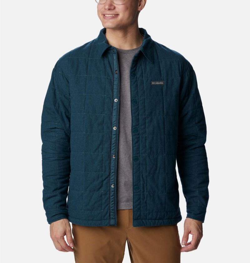 Green Men's Columbia Landroamer Quilted Jacket Shirt | JWOMX-0763