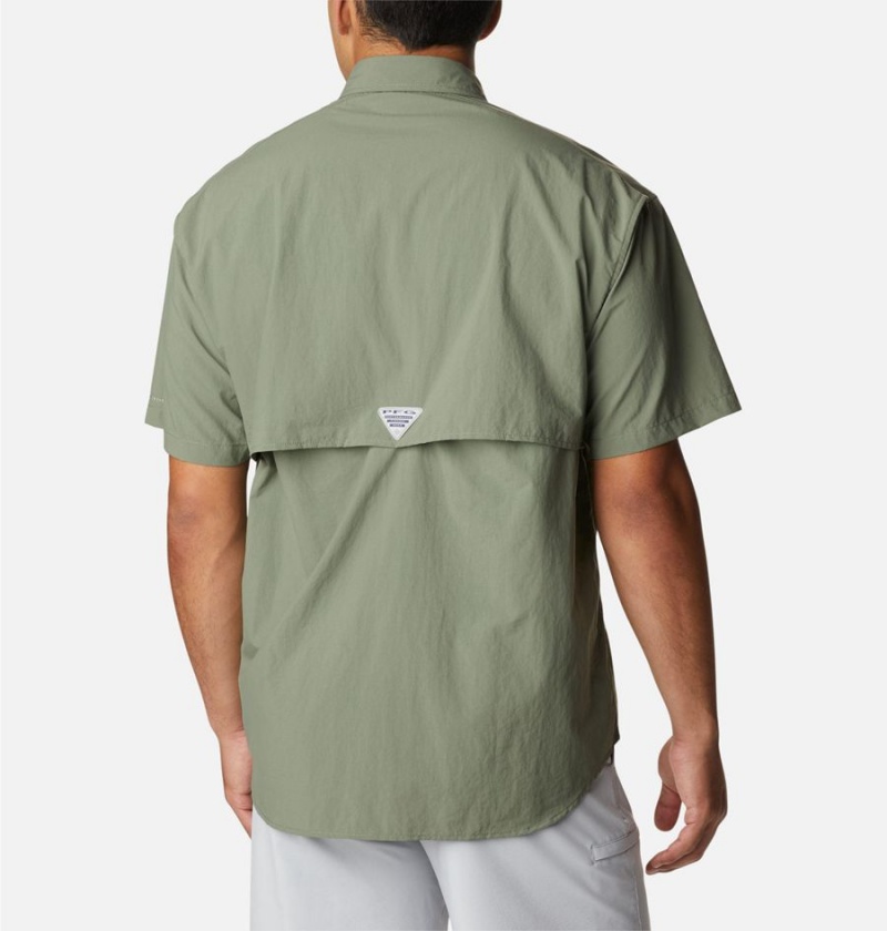 Green Men's Columbia PFG Bahama II Short Sleeve Shirt | HTMKL-3587