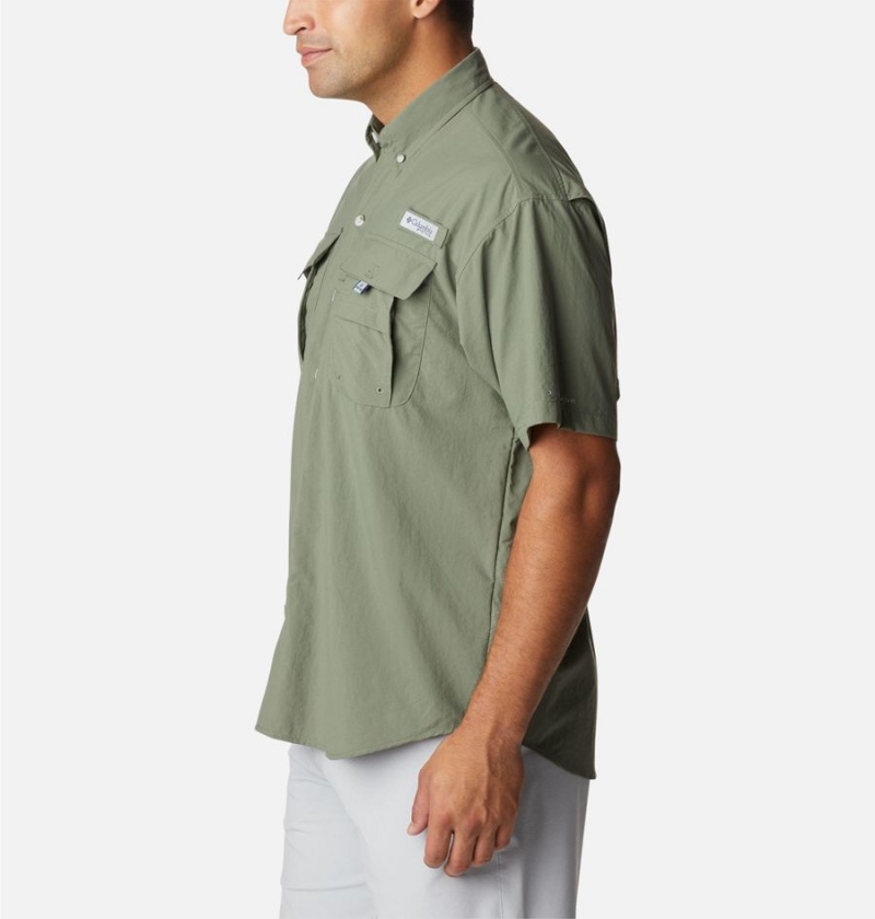 Green Men's Columbia PFG Bahama II Short Sleeve Shirt | HTMKL-3587