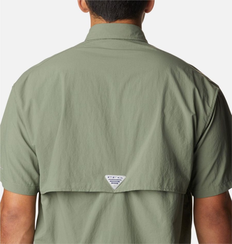 Green Men's Columbia PFG Bahama II Short Sleeve Shirt | HTMKL-3587