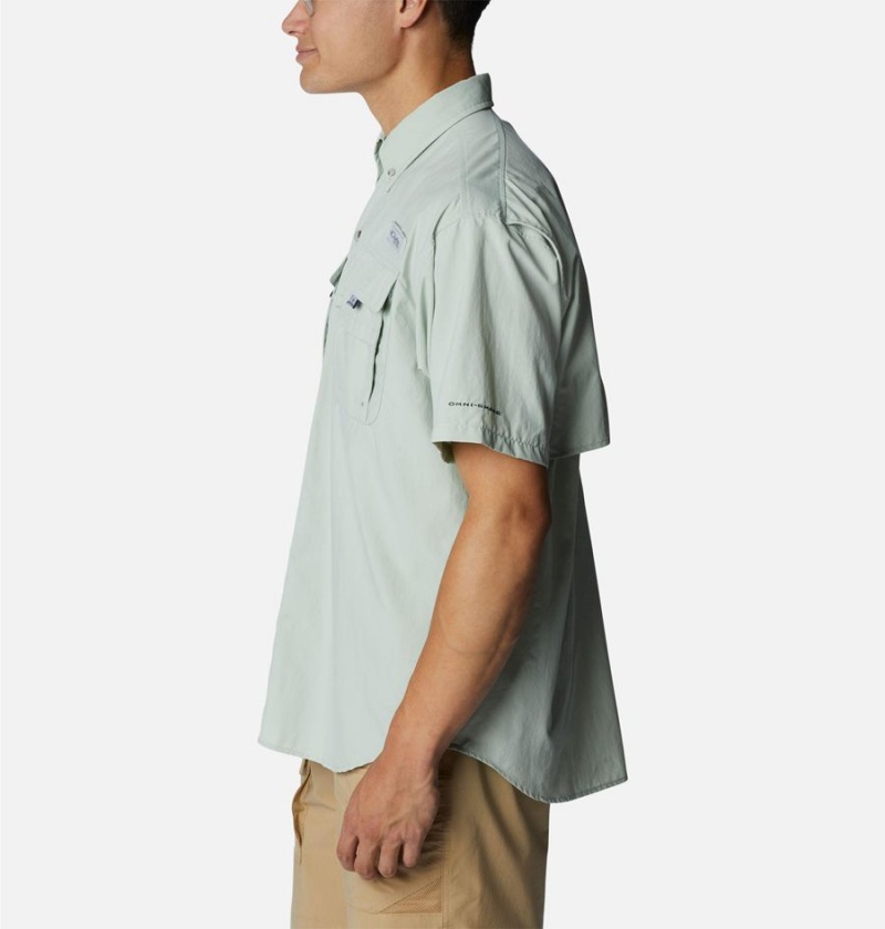 Green Men's Columbia PFG Bahama II Short Sleeve Shirt | JOYVC-8105