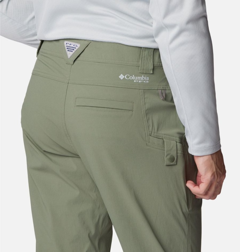 Green Men's Columbia PFG Blood 'N Guts Stretch Pants | HNAIZ-0765