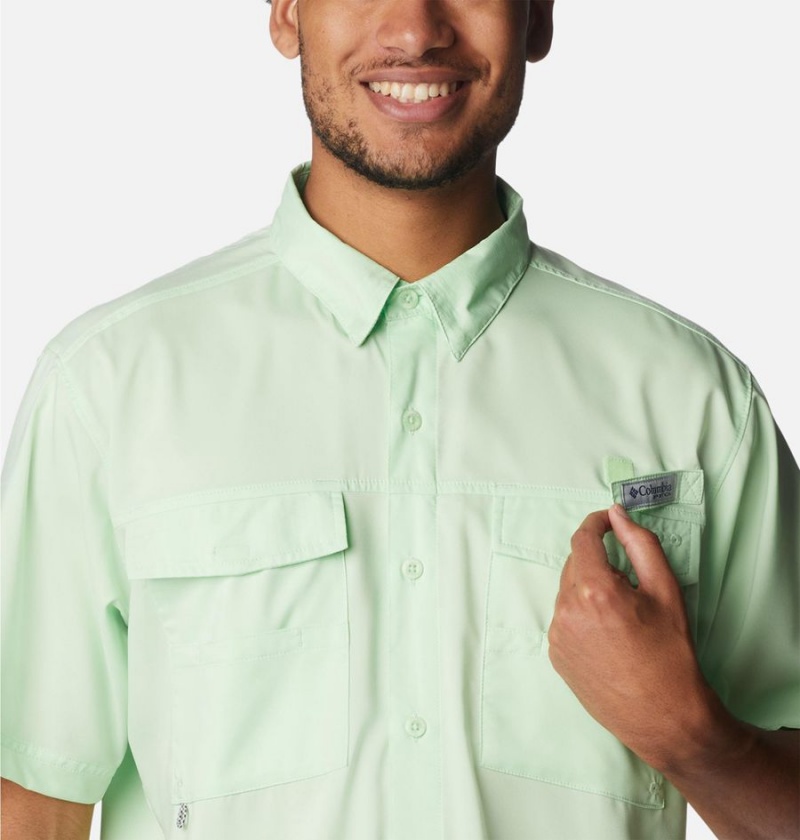 Green Men's Columbia PFG Blood and Guts IV Woven Short Sleeve Shirt | VODWU-0624